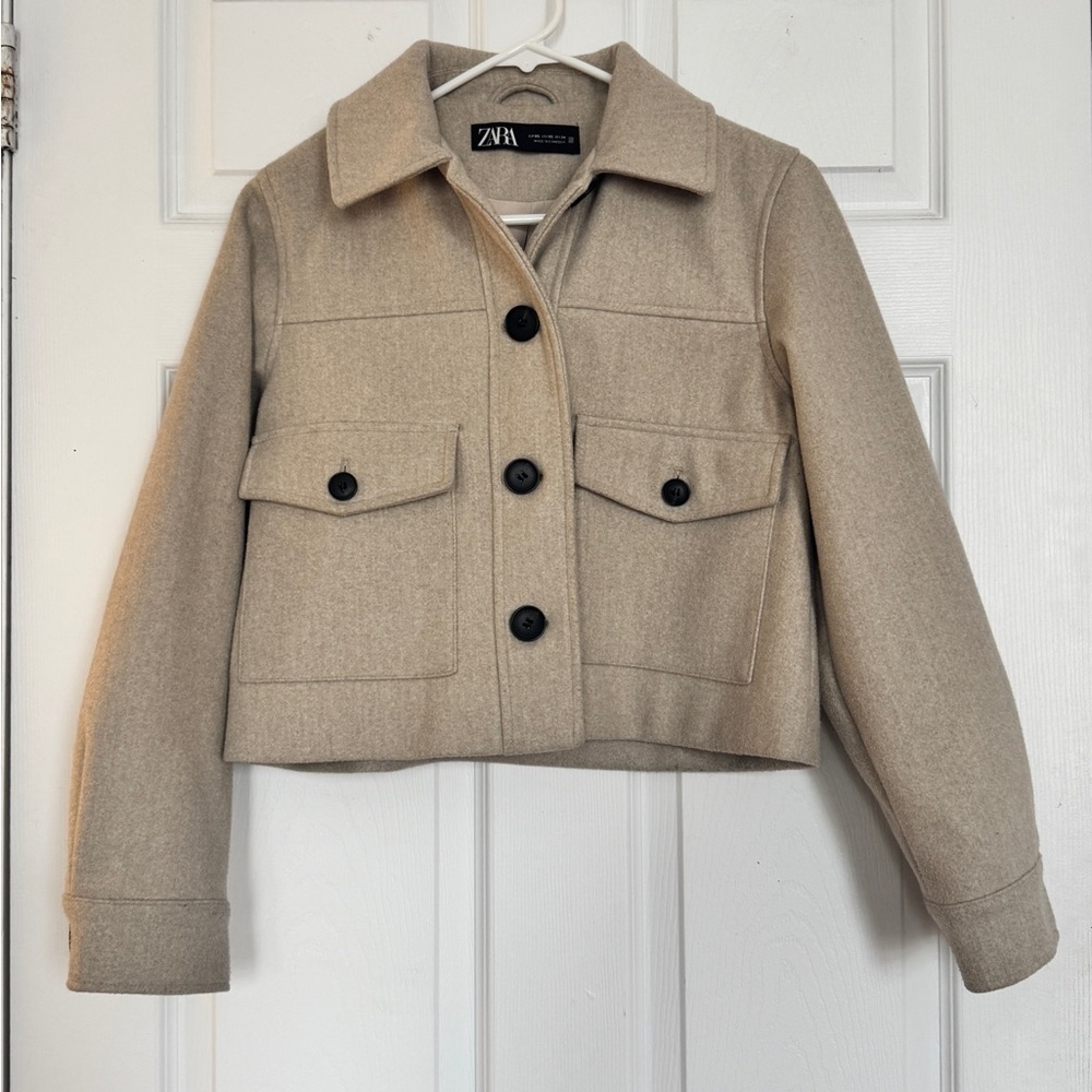 Zara Tan Wool Blend Jacket